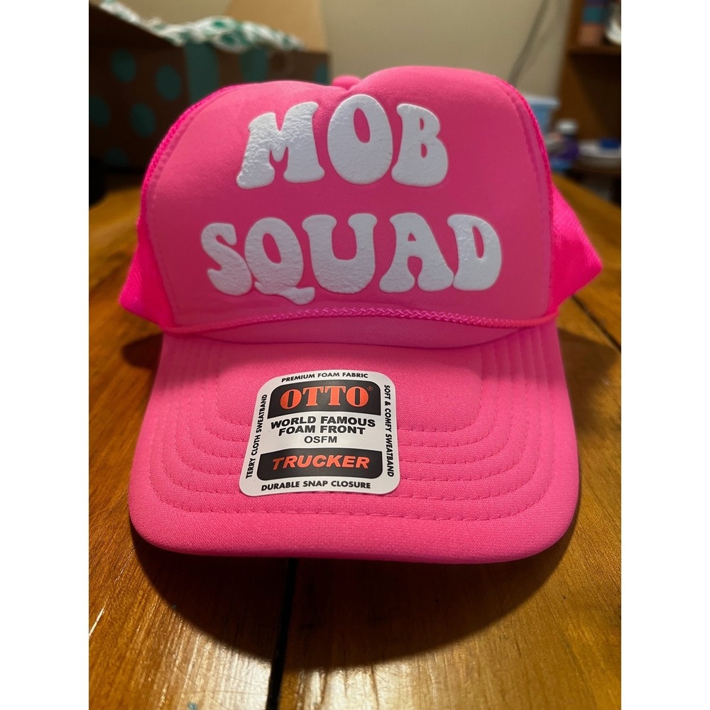 Mob Squad Otto Pink Trucker Hat OSFM One Size Snapback Baseball Cap